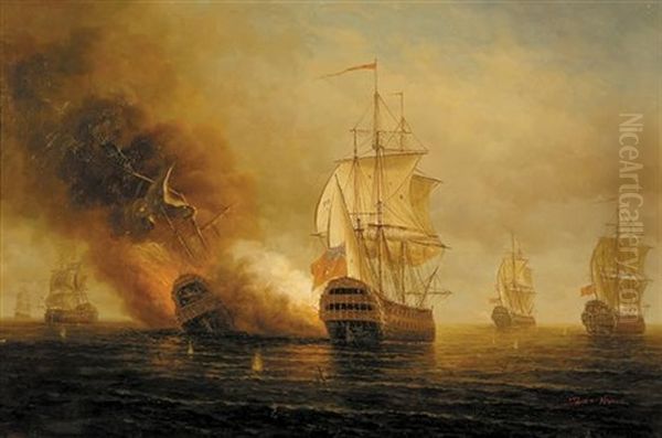 Galleon At Battle - view 1