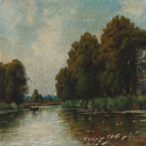 Summer Day At A Forest Lake by Otto Petersen Balle