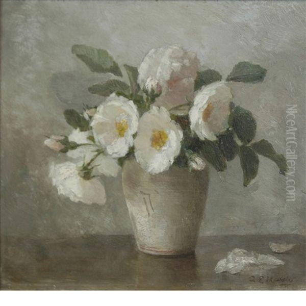 White Roses In A Vase - view 1