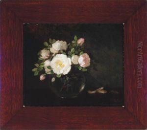 Roses In A Glass Bowl (double-sided) by Anna Eliza Hardy