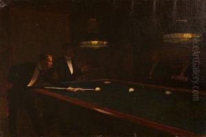 La Partie De Billard. by Otto Petersen Balle
