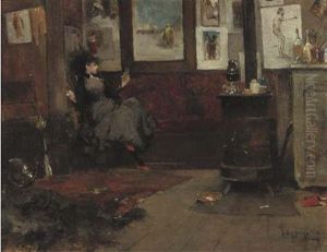 A Rest - In The Artist's Studio by Dudley Hardy