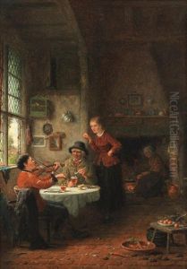 The Off Duty Violinist, The Little Cook; A Pair by Frederick Daniel Hardy