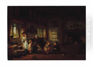 The Village School by Frederick Daniel Hardy