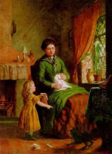 Mutter Und Kind Im Interieur by Frederick Daniel Hardy