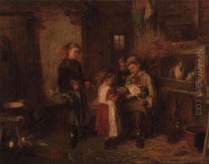Feeding The Rabbits by Frederick Daniel Hardy