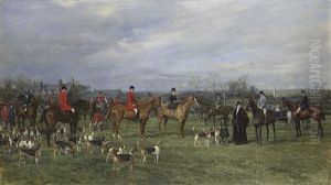 Meet Of The Quorn Hounds At Kirby Gate November 7 by Heywood Hardy