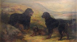 Highland Landscape With Three Dogs Highland Landscape With Three Dogs