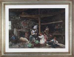 Famiglia (antella) In Un Interno Latorretta (la Torretta) by Augusto Ballerini