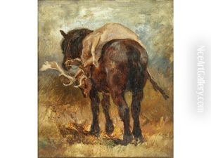 Horse Carrying A Stag by Heywood Hardy