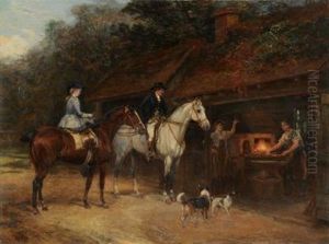 The County Smithy by Heywood Hardy