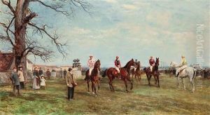 The Start Of The Catterick Steeplechase by Heywood Hardy