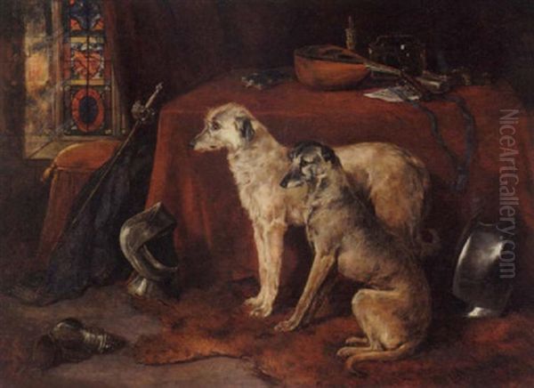 Deerhounds In An Interior - view 1