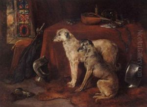 Deerhounds In An Interior