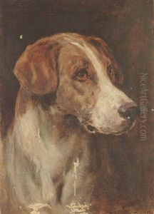 Head Of A Hound by Heywood Hardy