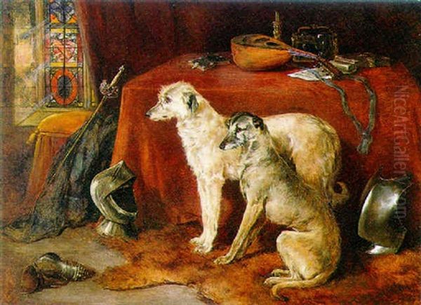 Deerhounds In Study - view 1