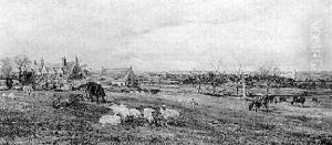 The Quorn Hunt With Kirkby Gate Near Melton Mowbray In The  Foreground