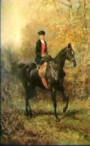 Girl Riding Side-saddle by Heywood Hardy