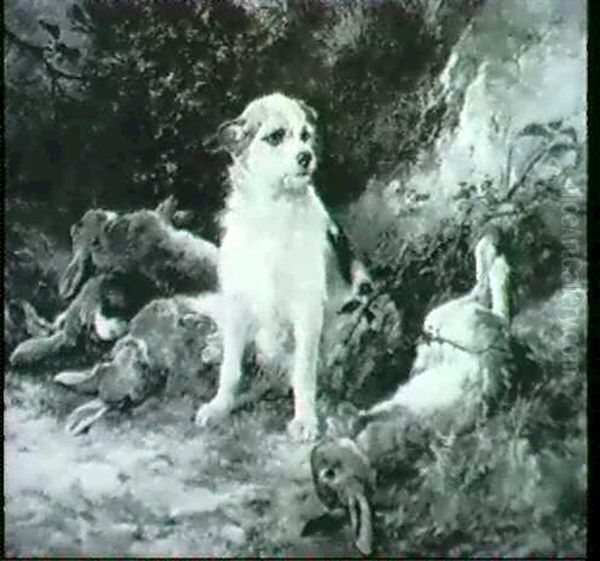 A Terrier And Hares - view 1