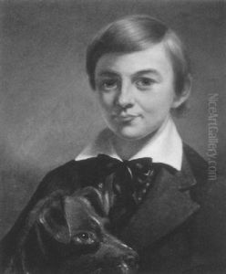 Portrait Of Manley Hardy, Age Eleven Wih His Dog by Jeremiah Pearson Hardy