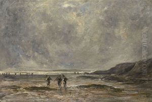 Coastal Landscape With Shrimp Fishers