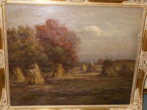 Haystacks In Autumn by William F. Hardy