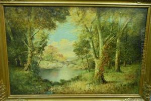 Autumnal Landscape, Distant Lake View