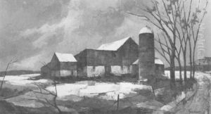 New England Farm Scene by John Knowles Hare