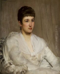 Portrait Of A Lady In A White Lace Dress