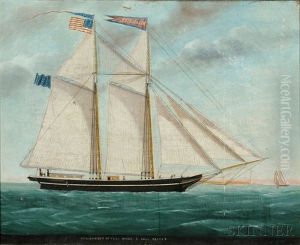 Portrait Of The Schooner Narragansett Of Fall River/l. Hall Master by William Hare