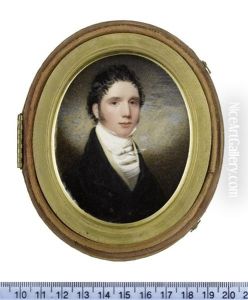 A Gentleman, Wearing Black Coat, Pale Yellow Waistcoat, Frilled White Chemise And Tied Stock