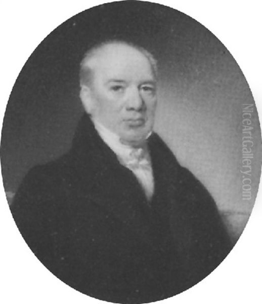 A Gentleman, In Black Coat And Waistcoat, White Shirt And Cravat - view 1