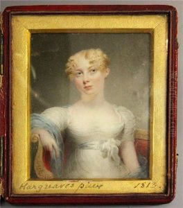 Portrait Einer Eleganten Jungen Frau Der Empire-zeit