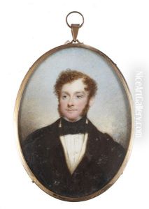 A Gentleman, Wearing Black Coat, Pale Yellow Waistcoat, White Chemise And Black Tied Stock by Hargreaves, Thomas