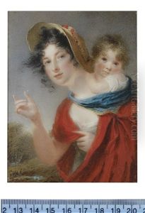 A Lady, Called Mrs Mary Whitehouse Nee Lake (1774-1865) Carrying Her Daughter, Clarissa Barbara, On Her Back A Lady, Called Mrs Mary Whitehouse Nee Lake (1774-1865) Carrying Her Daughter, Clarissa Barbara, On Her Back