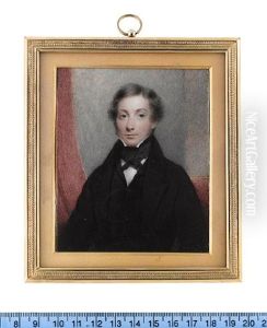 A Gentleman, Seated On A Red Upholstered Chair, Wearing Black Coat, Waistcoat, White Chemise, Black Stock And Tie by Hargreaves, Thomas