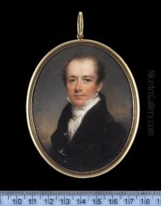 A Gentleman, Wearing Black Coat, White Chemise And Cravat by Hargreaves, Thomas