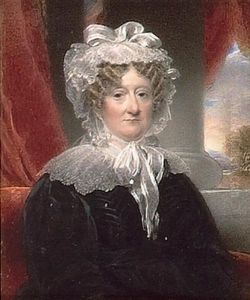 A Lady, Wearing Black Dress And White Lace Indoor Bonnet Tied Under Her Chin (+ A Gentleman, Wearing Black Coat, Frilled White Chemise And White Cravat; Pair) by Hargreaves, Thomas