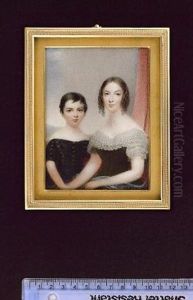 A Mother And Son Seated On An Upholstered Chaise-longue: She, Wearing Black Dress With White Lace Collar And Stole; He Wearing Black Suit With Brass Buttons by Hargreaves, Thomas