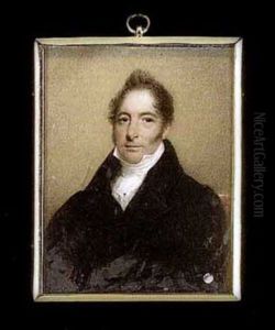A Gentleman, Seated In A Red Upholstered Chair, Wearing Black Coat, White Stock And Shirt With Jewelled Tie-pin by Hargreaves, Thomas
