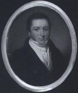 A Gentleman Wearing Dark Blue Coat, Cream Waistcoat, White Chemise And Stock