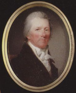 A Gentleman Seated, Wearing Brown Coat, Cream Waistcoat, Tied Stock And Cravat