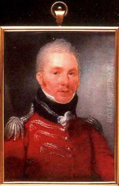 Portrait Of Lieutenant General Sir John Rose, K.c.b., In Staff Uniform, His Scarlet Jacket With Dark Blue Collar - view 1