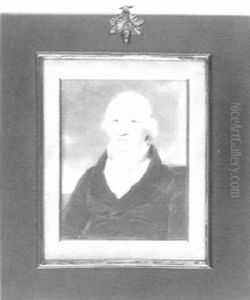 A Fine Portrait Of Rear Admiral Milward Seated Before A Pillar Wearing Brown Coat by Hargreaves, Thomas