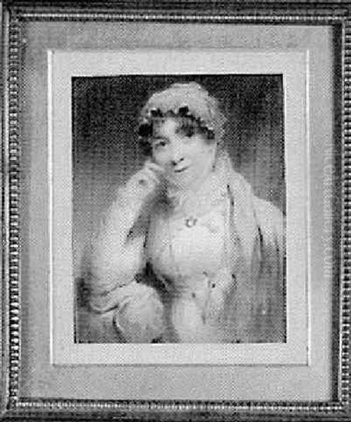 Ann Earle In White Dress And Pink Stole - view 1