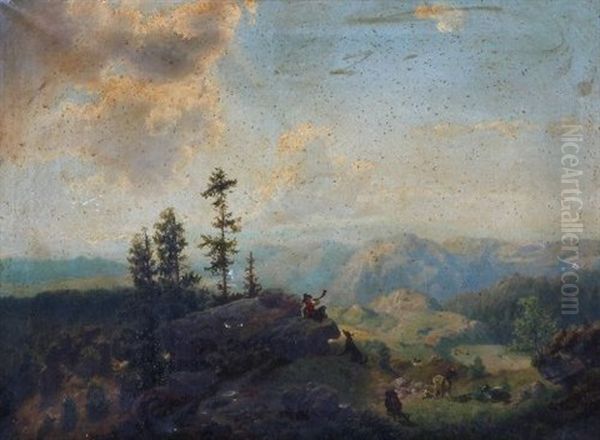 Landscape With Goatheard Blowing Horn - view 1