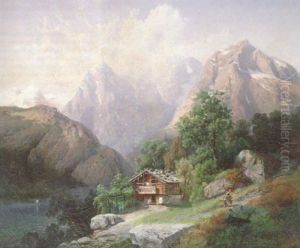 Berglandschaft In Der Schweiz by George Jabin