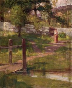 Woman Walking Along A Sunlit Path by Paul Harney Jr.