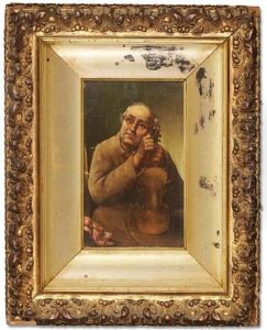 Man Holding Violin by Paul Harney Jr.