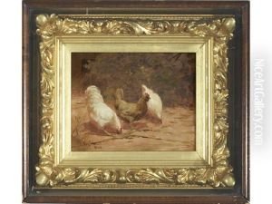 Chickens In A Farmyard by Paul Harney Jr.
